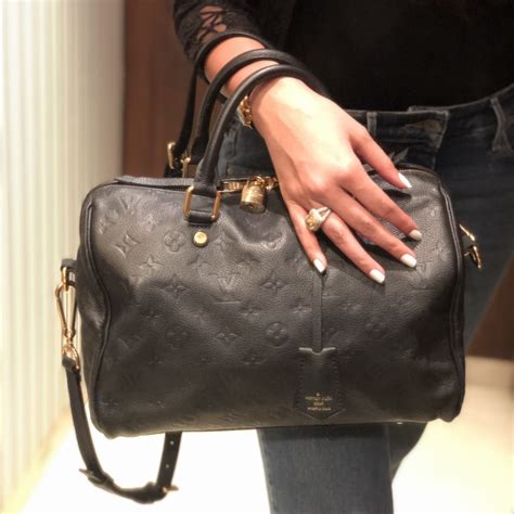 louis vuitton speedy bandouliere monogram empreinte 20 black|lv speedy 30 with strap.